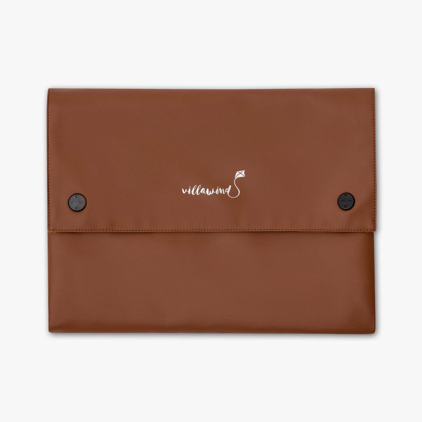 Villawind Wickeltasche faltbar für unterwegs in cognacbraun